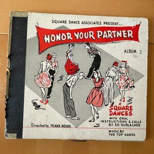 3 Records - Honor Your Partner Square Dances 78RPM 12” Ed Durlacher - Vintage